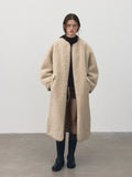 [Daihe] Winter New Leisure Round Collar Single-Breasted Teddy Fur A Body Long Plush Coat H7796-Outfit