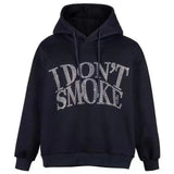 Gothic letters hot drilling hoodie new street fashion brand