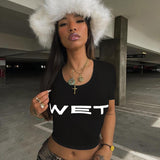 Fongt Short-Sleeved Print Thin Top 2024 Summer New Hottie Embilly T-Shirt