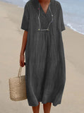 Fongt And Summer 2025 New Women's Clothing Hot Selling Explosive Casual Thin Dress Solid