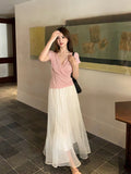 Fongt Xixi 2025 Summer New Temperament Apparent Thin High-Rise Half-Dressed Dress Dress 85190