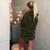 2023 Women's Cat Embroidered Pajamas Hooded Casual Set Two-Piece Fashion-Outfit