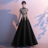 Fongt Dress Dress Dress 2025 Winter Adult Performance Suit Chinese Long Cheongsam Choir Host Banquet Evening Dress