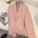 Fongt 2024 New Orange Short Style Small Suit Jacket Female Temperament Show Thin Casual Commuter Wind Jacket Female-Outfit