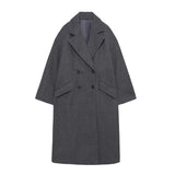 And Winter New Double-Breasted Loose Coat Coat-Outfit
