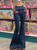 Classic High Waist Flare Jeans-Outfit