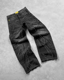 Ancient Bat Pattern Embroidered Loose Jeans Men's Street Y2K Pants Lazy Jeans-Outfit