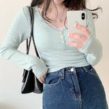 Aesthetic Lace Trim Slim Long Sleeve Tee-Outfit