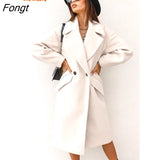 and Winter 2023 Long Sleeve Suit Collar Woolen Coat Coat Demi Reason Jacket for Women Winter Coat for Women Winter