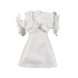 Dress Woman Spring 2025 New Temperament Elegant Sleeveless Brass Three-Dimensional Flower A-Word Dress