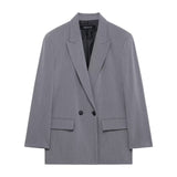 Fongt Spring And Autumn New Women's Fashion Loose Double Buckle Small Suit Coat Top D62075