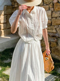Fongt New French White Shirt Women's Short-Sleeved White Dress Lady Small Fragrant Style Suit Shenzhen South Oil Women's