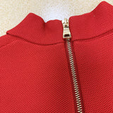 QUALITY Newest 2023 Fall Winter Designer Dress Women's Long Sleeve Notched Collar Knit