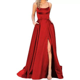 Fongt Solid-Color Bridesmaids Wear Long Dresses With Thin Shoulders And Girlfriend Fashion Bridesmaids Evening