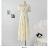 Fongt Summer French Temperament Elegant Niche High-End Repair Body High-Waisted A-Character Skirt Fashion Suit
