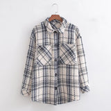 Women's Small Incense Plaid Weed Coat Autumn New Lazy Leisure Long Long-Sleeved Cardigan P4-6038-Outfit