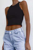 Fongt Women's Wish New Summer Pure Color Sleeveless Slim Short Small Vest