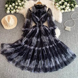 Fongt High-End Chiffon Dress Women Autumn New Temperament Banquet Dress Phony Holiday Princess Dress