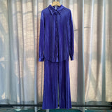Net Color Press Fold Suit-Outfit