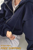 Up Hoodies Women Autumn Winter Solid Color Long Sleeve Crop Tops Oversized Sweatshirts Harajuku Korean Hooded Jackets