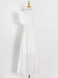 Fongt Sexy Hottie Style 2025 Spring New Design Sleeveless Perspective Lace Temperament Dress