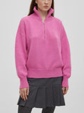 Sweaters for Women 2023 Thickening Fashion Half High Collar Zipper Pullover Oversize Autumn/Winter Warm Women's