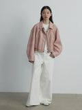 [Daihe] Autumn New Casual Lapel Versatile Simple Super Soft Fashion Do Old Sense PU Leather Coat H7054-Outfit