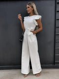 Zhigong Women's Casual Pants Ruffled Lace-up