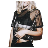 Fongt Women's Wear 2023 New Short-Sleeved T-Shirt Women's Perspective Nightclub