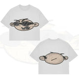 T-Shirt Hip-Hop Fun Cartoon Pattern Printing Oversized T-Shirt Original Gothic Cotton Short Sleeves-Outfit