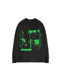Hippie Grunge Green Tshirt Oversized Gothic Techwear Long Sleeve T Shirts Female Harajuku Punk Streetwear Tops