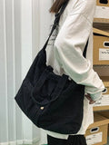 Vintage Wash Large Shoulder Bag-Outfit