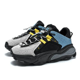 Couples Sneakers Women Men Thick Sole Running Shoes Unisex Leather Sport Shoes Comfortable Waterproof Walking