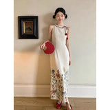Fongt Chinese-Style Cheongsam Dress Women's Summer New National Style Design Temperament Long Dress