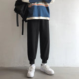 Autumn Men Joggers Cuffed Pants Washed in Black Gray Unisex Sweatpants Drawstring Oversized Casual