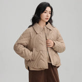 2024 New Lapel Short Cotton Jacket Coat Women Thickened Small Fragrant Wind Shirt Collar Loose Versatile Cotton-Padded Coat Women-Outfit