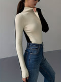 Fongt And Winter Small Collar Knitted New Long Sleeves On The Back Of The Back Can Be Worn Two