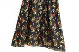 New Spring / Summer 2024 Small Flower Print Low-Cut Sexy Back Cut-Cut Forked Dress-Outfit