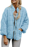 Solid Color Stand-up Collar Loose Pockets