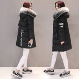 Cotton-Padded Jacket Women Coat New Winter Korean Version Slim Down Padded Jacket Women Long Plus Thick Cotton-Padded Jacket Women-Outfit