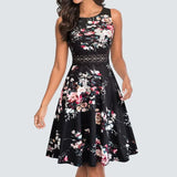 Floral Lace Patchwork Sleeveless Tunic Party
