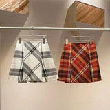 High Waist Plaid Mini Skirt-Outfit