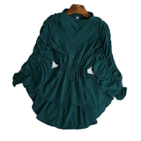 Net Color Tightened Long-Sleeved Shirt-Outfit