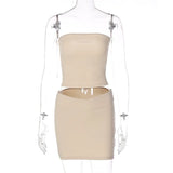 Tube Top And Bodycon Mini Skirt Set-Outfit