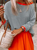 Knitted Striped Color Collision Design
