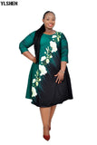 2XL-6XL Plus Size African Print Dresses for Women 2021 A Line Midi Dress African Clothes Dashiki Casual Robe Africaine