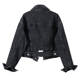 Women Jackets 2023 New Spring Autumn Outwear Denim Coat Turn Down Collar Cotton Jacket For Female Loose Casual Blue Jean