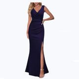 Summer Dress Women Elegant Long Dress for Women Deep V Neck Ankle Length Evening Party Dresses Female Vestidos De