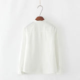 Autumn Women Tops Bow Cute Ladies Blouses Casual Long Sleeve Shirt Cotton Preppy Style Blouse Solid Camisa