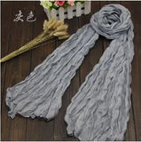 Brand Fashion Casual Foulard All-match Solid Soft Cotton Long Scarf Women